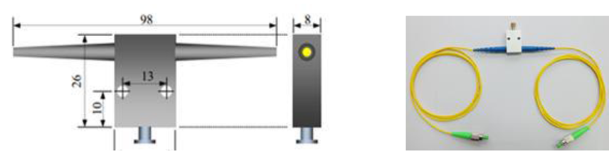 純手卻換動(dòng)調節 1X1 光開(kāi)關(guān)尺寸圖