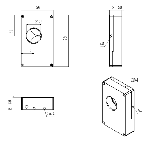 超快電動(dòng)激光快門(mén)25mn快門(mén)尺寸圖 超快電動(dòng)激光快門(mén)25mn快門(mén)尺寸圖