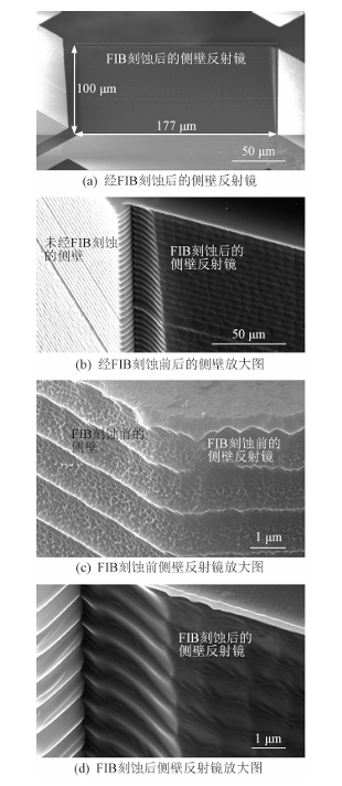圖5:側壁反射鏡FIB刻蝕前后的SEM對比圖 - 廣西科毅光通信 圖5:側壁反射鏡FIB刻蝕前后的SEM對比圖 - 廣西科毅光通信